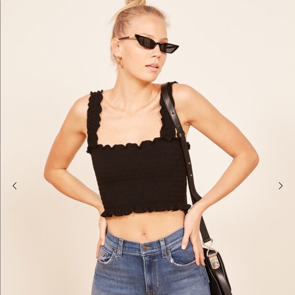 Reformation Tops - Black reformation crop top xs